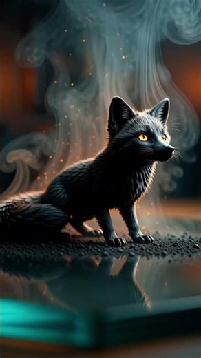 Shadow Fox Born from Charcoal | 8K Cinematic ASMR Transformation #shorts #short #trending