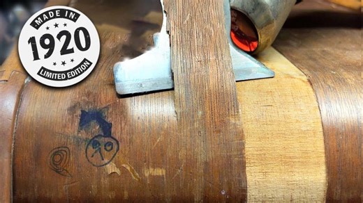 Vintage Wreck Gets a Stunning Revival with Unique Veneer Strip Art & Pro Staining Skills!