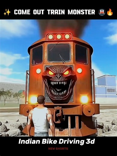 Come Out Train Monster 💀 || Indian Bike Driving 3d #viral #shorts #indianbikedriving3d #gta5 #gaming