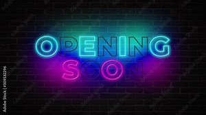 Opening Soon Neon Sign Banner for new coming shop, caffe, store
