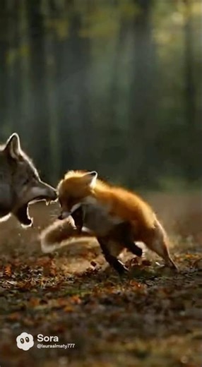 Real Wildlife Battle: Fox vs Wolf in Brutal Forest Showdown