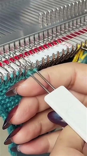 the process of knitting wool yarn to create a certain shape#youtubeshorts