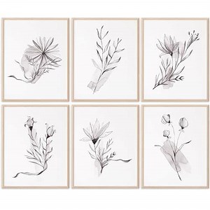 Elegant Floral Wall Art Prints (Set of 6) - Unframed - 8x10s | Beautiful Flower Artwork for Living Room, Bedroom, or Office Decor | Perfect Gift for Nature Lovers | Floral Wall Art | Wall Decor