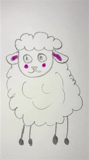 Cute Sheep Drawing 🐑 | Easy Step by Step #Shorts