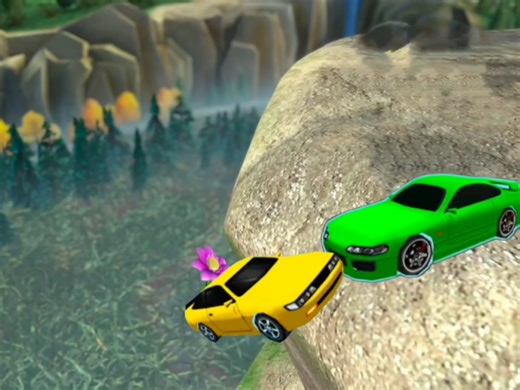 3d超级漂移:SIL80和S15掉下荊棘丛，扎的都疼坏了