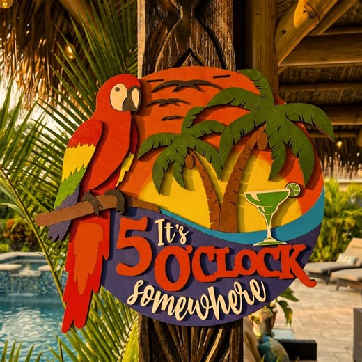 Tropical Tiki Bar Sign | Backyard Bar Decor | Poolside Patio Wall Hanging | Handmade Outdoor Decor - Etsy