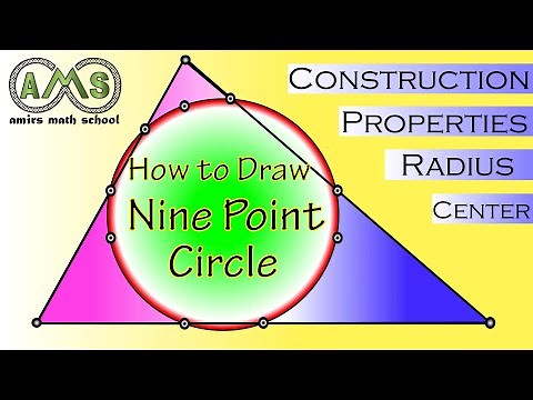 How to draw nine point circle |Construction of nine point circle |9 point circle center & properties