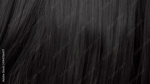 Hair texture background, no person. Black shiny hair moving slowly 24 fps from 60 fps