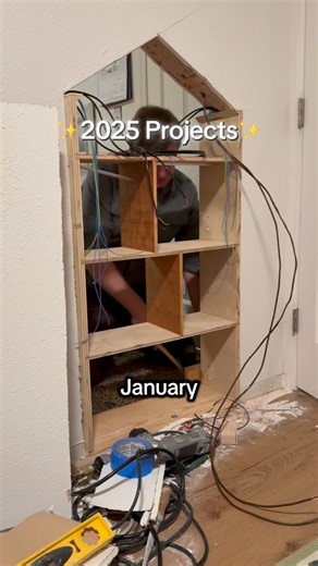 What a year creating with my family! ❤️ January: Mouse House construction February: Mouse House electricity and exterior March: Tiny books April: Mouse House finished! May: Clock cupboard June: Library finished! July: Pink playhouse makeover August: Girls’ bedroom painting & floors September: Started a preschool October: Halloween for Mouse House; finished first draft of book November: Gingerbread dollhouse December: Christmas boxes; girls’ room Christmas makeover #yearinreview #2025 #homeimprov