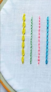 Beautiful Cable chain stitch tutorial #embroidery #stitch #cablechain