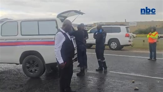 A middle-aged man has died after being hit by a car on the B1 Western Bypass this afternoon. Police say the victim was crossing the road when he was struck by a vehicle. Detective Warrant Officer Haikera said the vehicle was driven by a 31-year-old woman who was alone at the time of the incident. The pedestrian died at the scene. The driver reportedly went into shock and is receiving medical attention at a local hospital. Police investigations continue. Lucia Nghifindaka #NBCNews #nbcdigitalnews