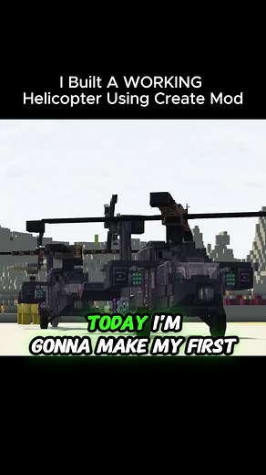 I Built A WORKING Helicopter Using Create Mod #gaming #minecraft #fyp