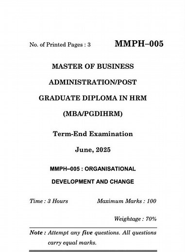 MMPH–005 June 2025 | IGNOU Previous Year Question Paper