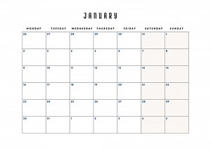 2023 Calendar, Printable, Minimalist Simple Calendar Horizontal Pages - Etsy Canada