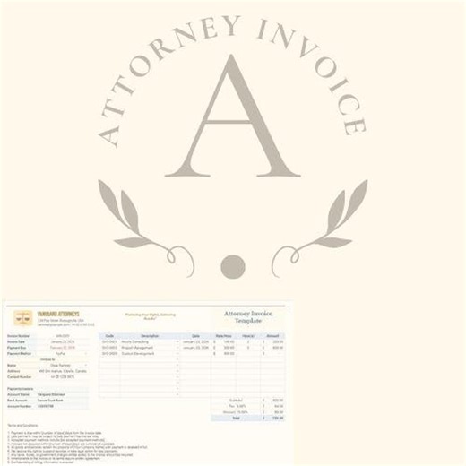 Attorney Invoice Template | Professional Legal Billing (word & Excel) - Etsy