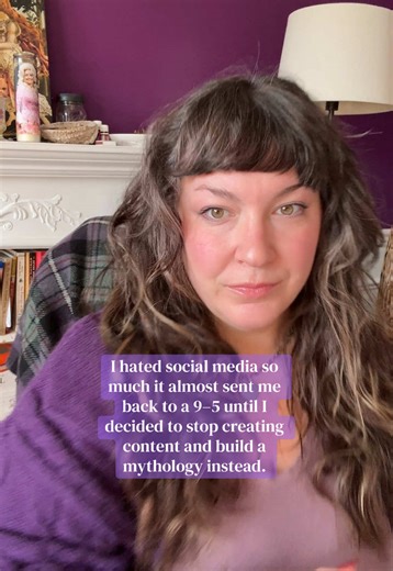 Maybe I’m being a *little* dramatic but trying to build a brand around algorithm can feel soooo hard. I used to hate the algorithm so much I almost quit. I was posting constantly, giving so much value, and my OG audience loved it… but I couldn’t break through to a bigger audience or feel the level of love I knew my work deserved. So I stopped performing for the feed and started building a world instead. Once my Brand Mythology clicked creator’s block eased up and I grew by 8,000 followers in a c