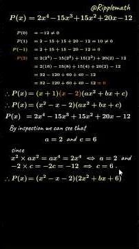 Factorise Polynomial As Product Of Linear Factors #factortheorem #polynomials #polynomialdivision