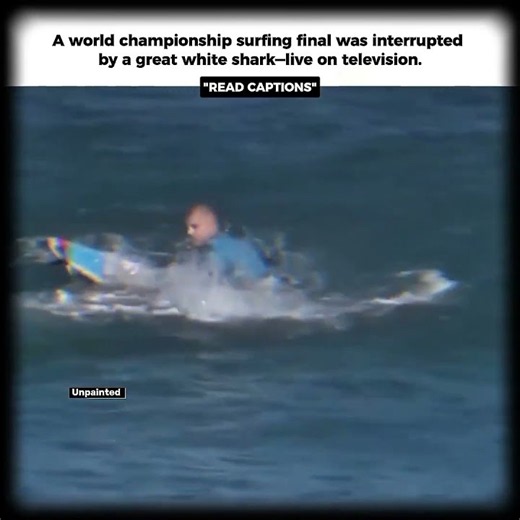 A world championship surfing final was interrupted by a great white shark—live on television.