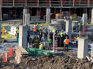 DC Rescue Teams Use Crane To Remove Injured Construction Workers