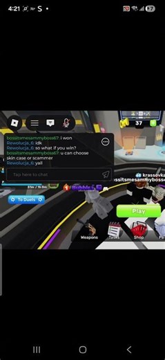 guys of you see this guy hes saying free skin case of you win get free skin case his name is