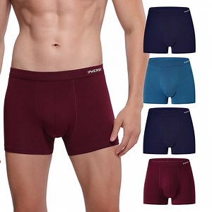 INNERSY Men's Boxer Briefs Soft Comfy Underwear for Men with Pouch 4-Pack(L,Dark Vintage)