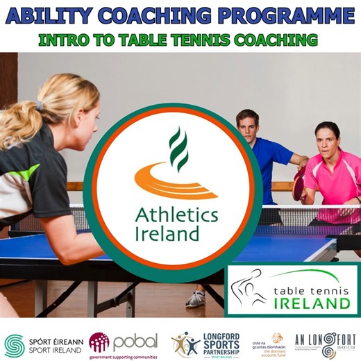 🏃‍♂️🏀🏓 Ability Coaching Programme 2026 🏓🏀🏃‍♀️ Are you passionate about making sport more inclusive? Longford Sports Partnership is proud to deliver the Ability Coaching Programme 2026 in partnership with leading National Governing Bodies. This initiative supports adults with additional needs and those from disadvantaged communities to gain coaching qualifications and become leaders in inclusive sport. These programmes are also ideal for carers, teachers, volunteers, and anyone working (or 