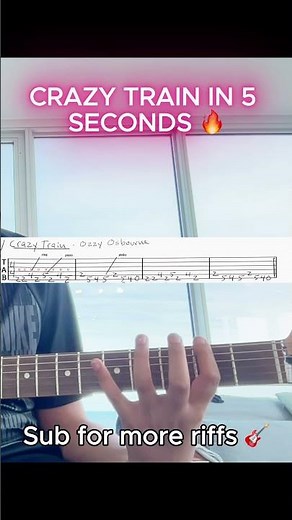 Crazy Train Tutorial -- Ozzy Osbourne #ozzyosbourne #guitar #music #shorts