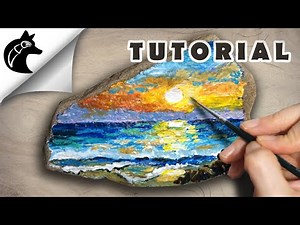 How To Paint A Sunset - Easy Rock Painting Tutorial
