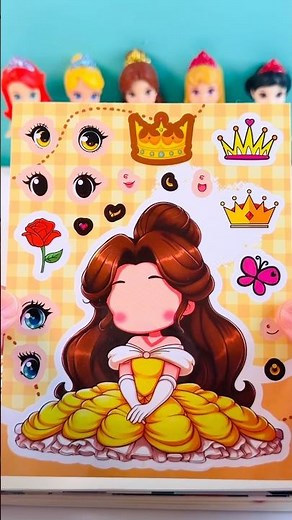 Disney Princess DIY Make a Face Stickers with Belle