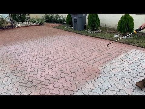 How to Restore Badly Faded Pavers. Paver Dye Process