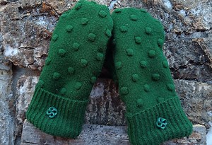 Warm Sweater Mittens | Green | Unique Women's Mittens Recycled From Sweaters | Upcycled Gifts for Her | Minnesota Made - Etsy