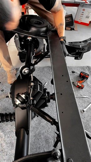Take a tour of the rear suspension installation. Rear upper/lower arms are from QA1 and the double adjustable coilovers are from Aldan American all of the parts and hardware are cerakoted as well. | 582anml
