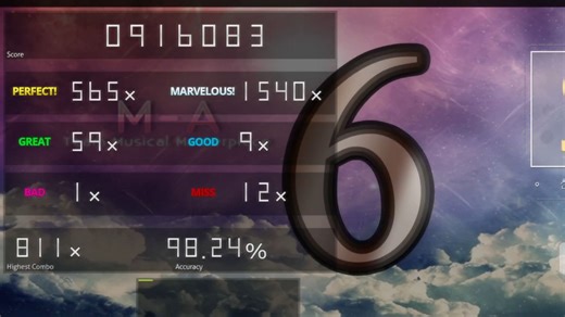弱切萌新终于是把M-A过了 【osu！mania】