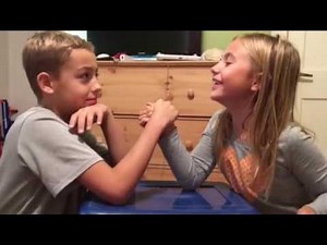 Arm wrestling 10 year old vs 8 year old