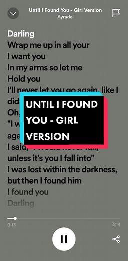 Until I Found You - Girl Version Lyrics