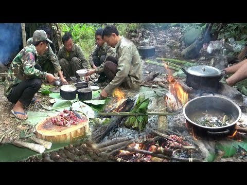 Hunting and Cooking Squirrels, Birds In The Jungle | Yos hav zoov nyob sab roob qeeb
