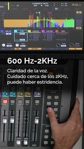 Important parts of a female voice on Behringer X32