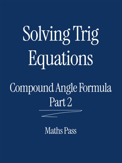 How Do We Use the Compound Angle Formulas? Part 2 In SQA Higher maths you need to be confident with how to use the compound angle formulas. These are given to you in your formula sheet so you don’t have to memorise them, you just need to know how to use them! Let’s tackle it together 🚀 In this video, we continue to look at a past paper question where we need to use our SOHCAHTOA to complete part a then use those answers, alongside our compound angle formulas, for part b. Remember 🧠 These formu