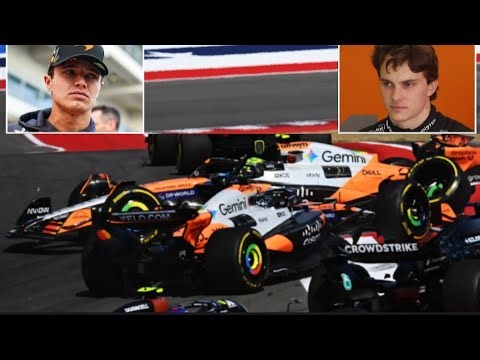Lando Norris COLLIDING with Oscar Piastri in USGP Sprint Forces|Oscar Piastri and Lando Norris crash