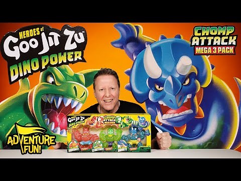 Heroes of Goo Jit Zu Dino Power “Chomp Attack Mega 3 Pack” Adventure Fun Toy review by Dad!