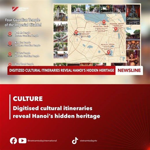 Hanoi’s rich heritage is finding new life through four newly digitised cultural itineraries, bringing historic landmarks from hidden alleys and busy streets to a wider audience. Supported by the French Embassy, the initiative offers a fresh way to experience the capital as a living, interactive museum. #vietnamtoday #yourwindowonvietnam #vtv #culture #tourism #streets | Vietnam Today