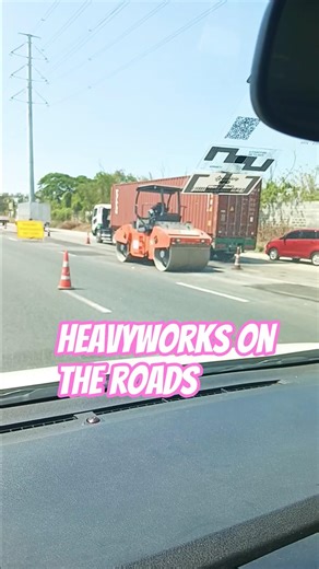 “Road Work in Action 🚧 Real-Time Asphalt Fix!” #driving #truck #roadtrip