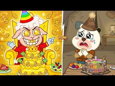 Rich VS Poor 🎂💰 GOLD Cake Isn’t Enough! 🐑 Rich Sheep Wants Polar Bear’s Cake 😱 Kids Learning Cartoon