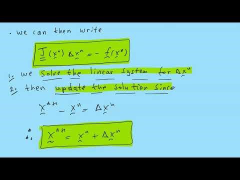 Lecture 11: Non linear simultaneous equations, Newton Raphson, Steepest descent, Levenberg Marquart