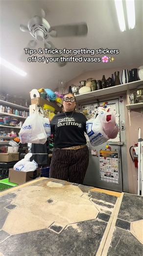 Lots of tips and tricks within the video on vases not just cleaning make sure to watch all the way through!! Fabuloso & Dawn is chefs kiss for getting those pesky price tag stickers off of your vases and glass ware!! Enjoy that asmr at the end too! From florist to florist, start thrifting those vases but not at my local thrifts 🫣🤣 jk jk 😜🩷 #chillflowergirl #floristsoftiktok #lifehack #flowershop #vase