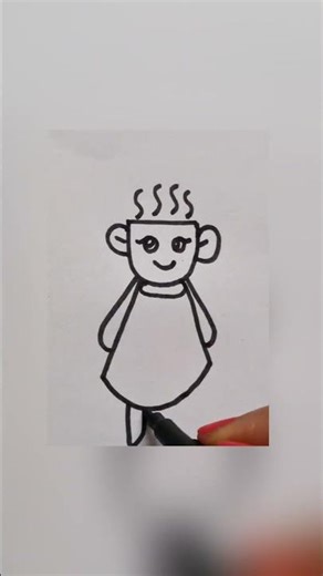 cute girl 👩‍🦰#drawingtutorial