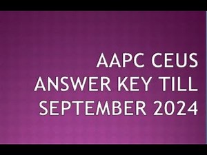 AAPC CEUs Answer Key till SEPTEMBER 2024