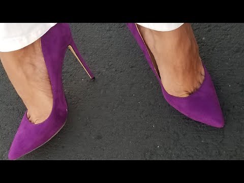 Walking in Purple Suede Classic High Heel Pumps