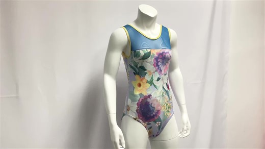 Hot Design Leotard Ballet Flower Sleeveless Sublimated Gymnastics Leotards Gymnastics Practice Wear for Girls