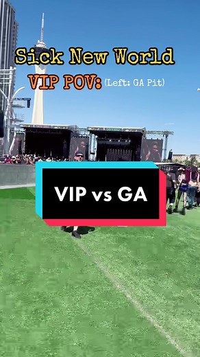 VIP was an impulse buy.. and I have absolutely no regrets! Lots of space, no lines. HOWEVER; the GA Pit had the most Moshing/Crowd Surfing the whole day! This was around 2:15 PM-both areas got packed closer to the closing headliners. @Sick New World Fest #sicknewworld #sicknewworldfest #sicknewworld2023 #vipvsgeneraladmission #vip #paparoach #lastresortpaparoach #systemofadown #deftones #numetal #lasvegas #lasvegastiktok #lasvegasfestivalgrounds #pov #fyp #lateupload #snw #metal